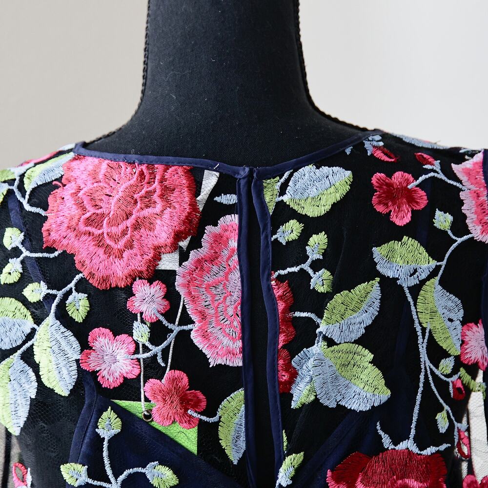 SAM EDELMAN Botanical Embroidered Sleeveless sheath Dress size 14 L NWT - Picture 8 of 11
